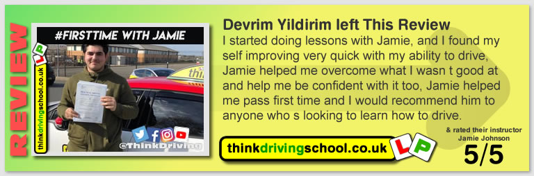 Passed with think driving school in March 2019 and left this 5 star review