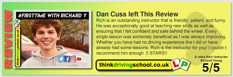 Passed with think driving school in April 2019 and left this 5 star review