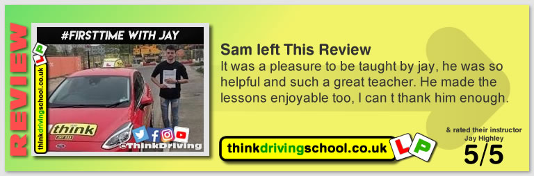 Passed with think driving school in April 2019 and left this 5 star review