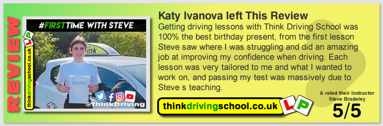 Passed with think driving school in August 2019 and left this 5 star review