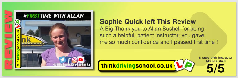 Passed with think driving school in August 2019 and left this 5 star review