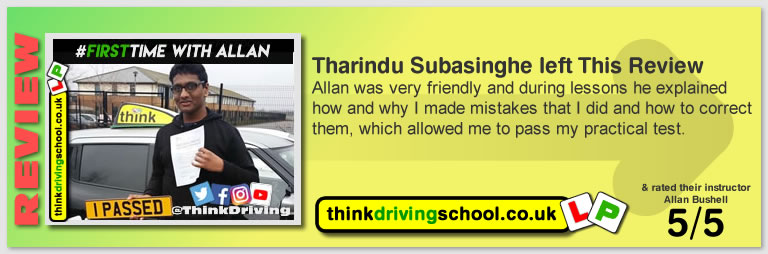 Passed with think driving school in February 2020 and left this 5 star review