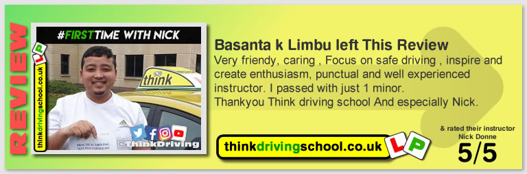 Passed with think driving school in February 2020 and left this 5 star review