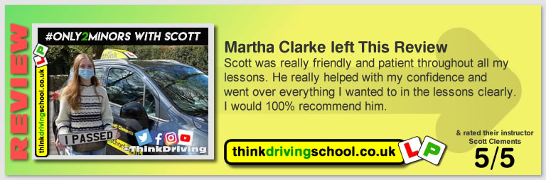 Passed with think driving school April 2021 and left this 5 star review