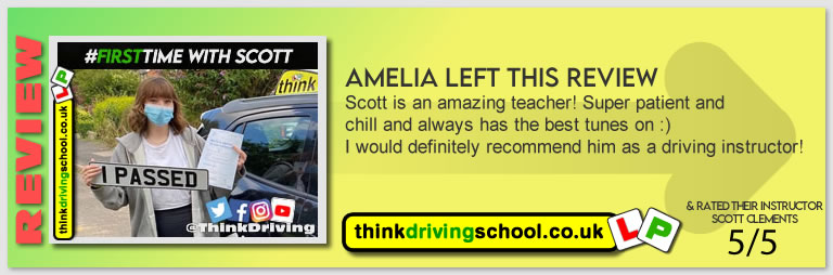 Passed with think driving school August 2021 and left this 5 star review