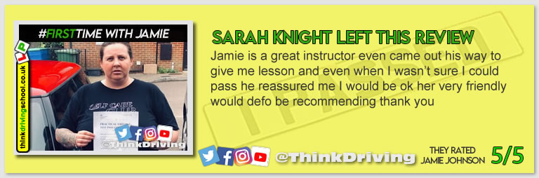 Passed with think driving school September 2021 and left this 5 star review