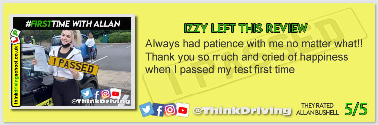 Passed with think driving school September 2021 and left this 5 star review