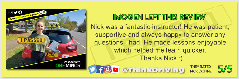 Driving School Bracknell pass Photo Passed with think driving school April 2022 and left this 5 star review