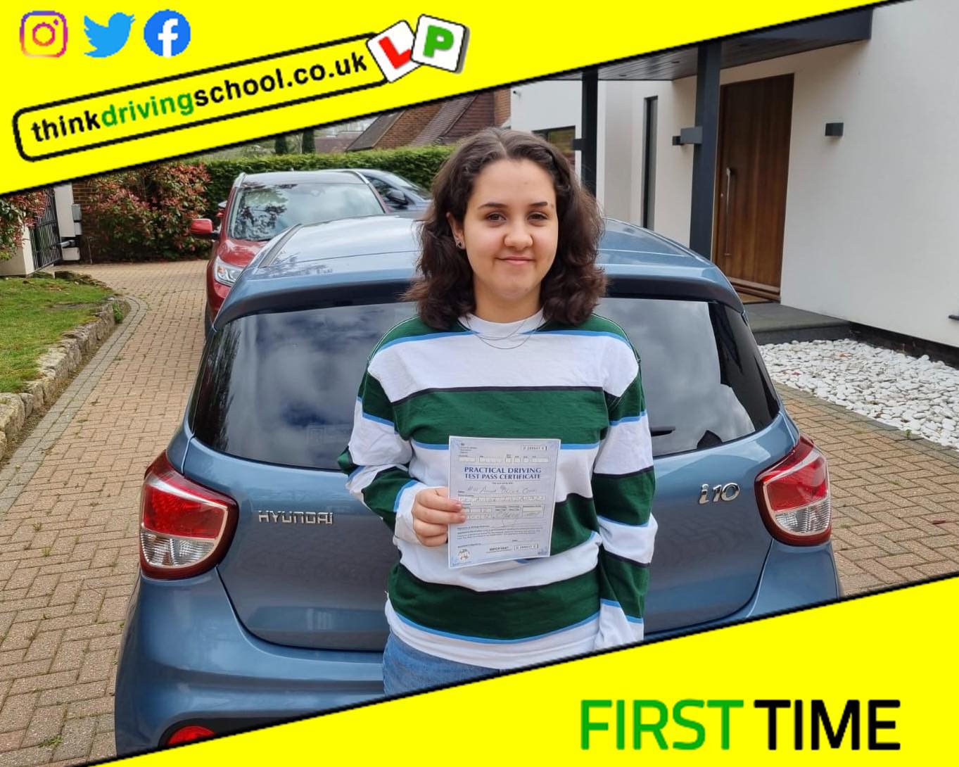 Driving School Bracknell pass Photo Passed with think driving school April 2022 and left this 5 star review