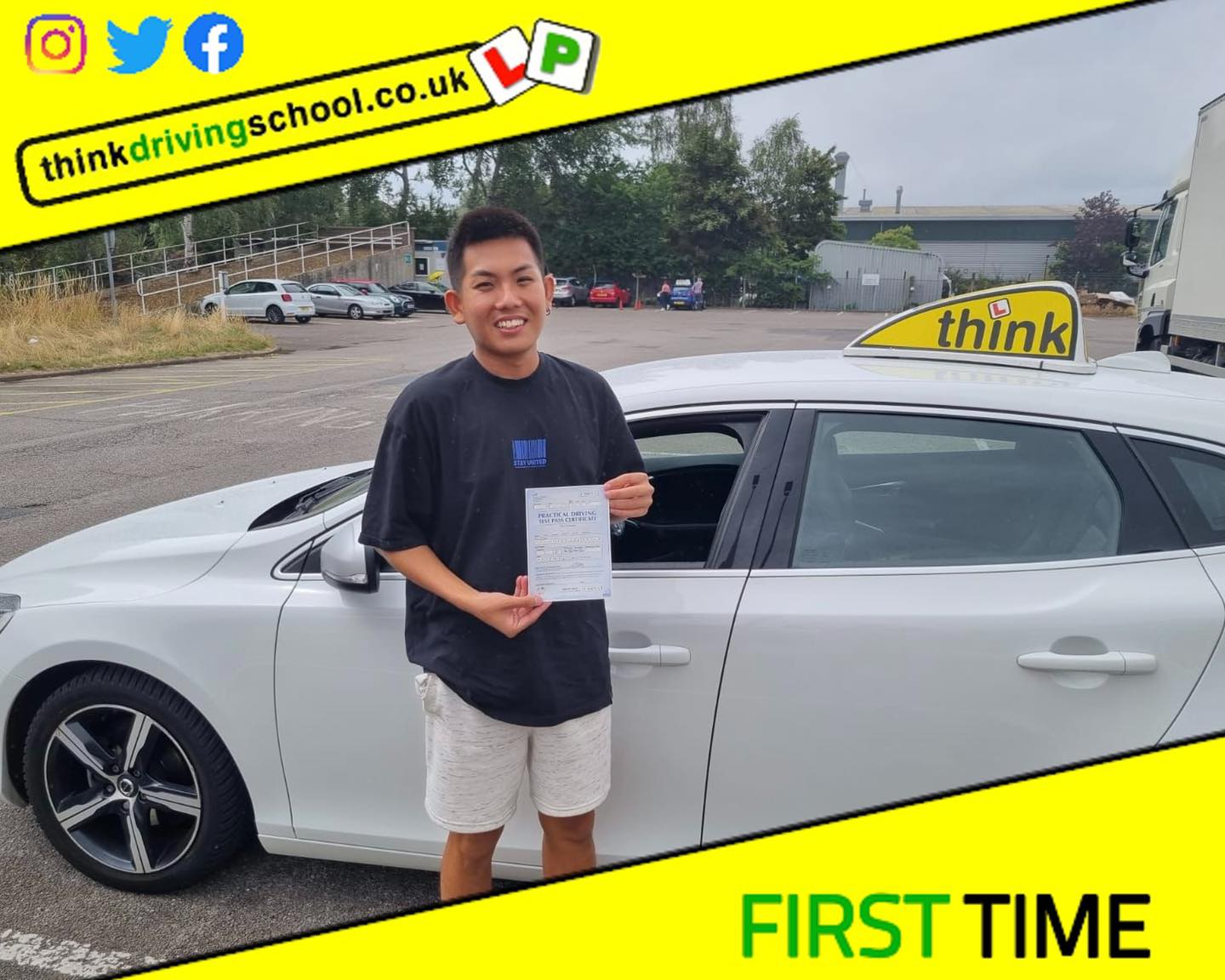 Driving School Camberley pass Photo Passed with think driving school August 2022 and left this 5 star review