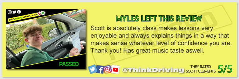 Driving School Bracknell pass Photo Passed with think driving school February 2022 and left this 5 star review