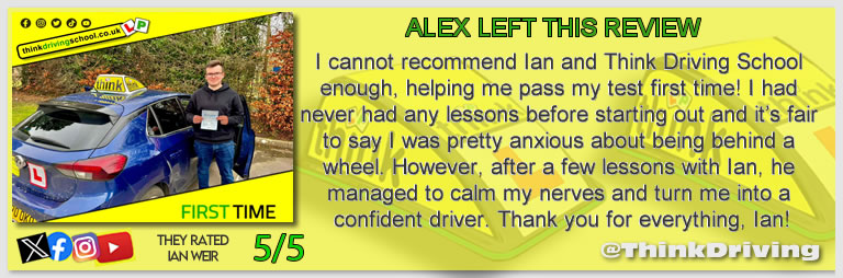 Passed with think driving school January 2024 and left this 5 star review