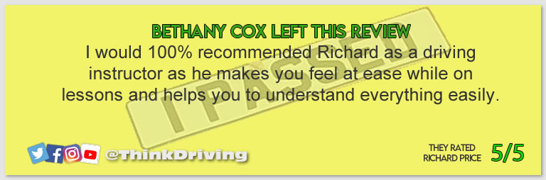 Driving School Bracknell pass Photo Passed with think driving school January 2022 and left this 5 star review