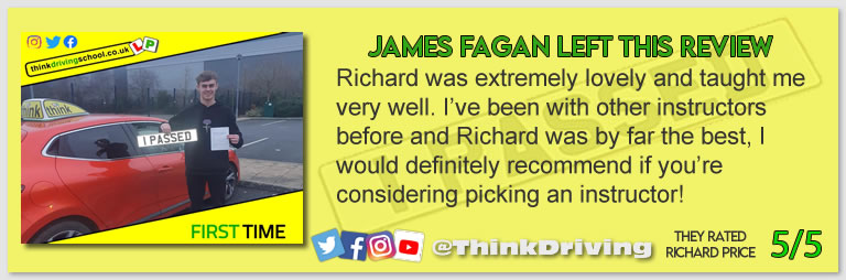 Driving School Bracknell pass Photo Passed with think driving school January 2022 and left this 5 star review
