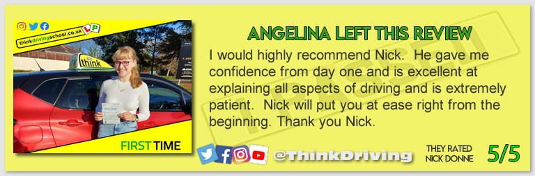 Driving School Bracknell pass Photo Passed with think driving school January 2022 and left this 5 star review