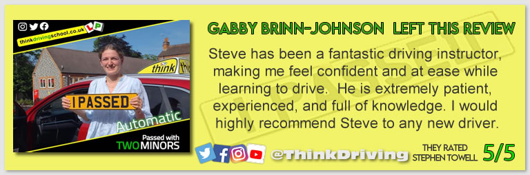 Driving School Bracknell pass Photo Passed with think driving school MAY 2022 and left this 5 star review