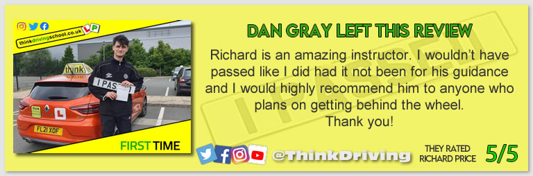 Driving School Bracknell pass Photo Passed with think driving school MAY 2022 and left this 5 star review