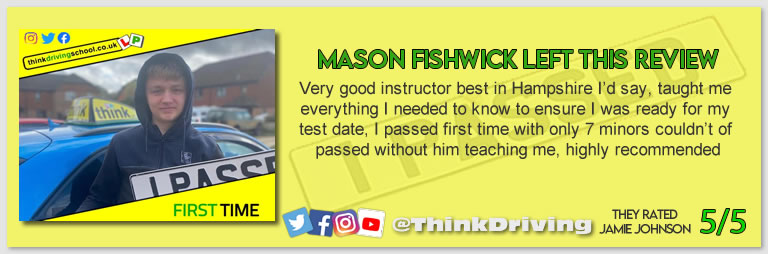 Samantha left this awesome review of think drivng school JULY 2022