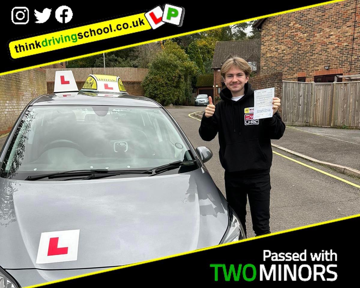 Driving School Hampshire pass Photo Passed with think driving school November 2022 and left this 5 star review