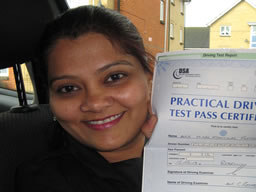 Hiral Fletcher from Burghfield Common passed her test in Reading after drivng lessons with john mitchell