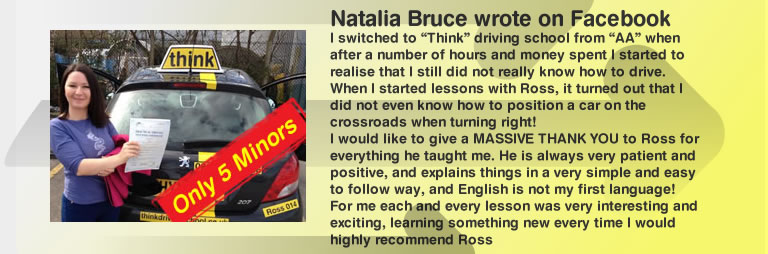 natalia left a 5 star review of think driving school