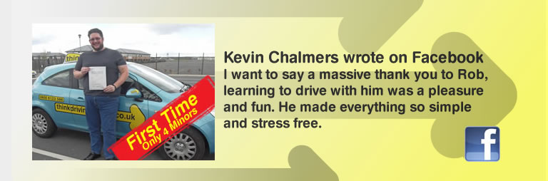 steph webb from liphook passed First time with rob evamy and left this awesome review of think drivingschool