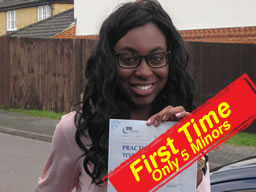 Abi Osunkoya from Jennetts Park, Bracknell, passed her test in Chertsey today - FIRST TIME and only 5 minors.