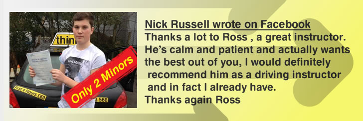 nick left a great review for ross dunton from think driving school