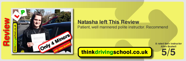 Passed with think driving school in March 2017 and left this review