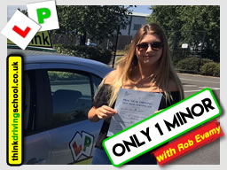 Passed with think driving school in June 2017 and left this review