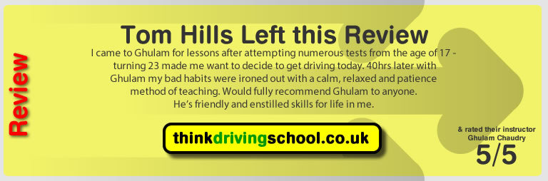 Passed with think driving school in Jauary 2018 and left this review