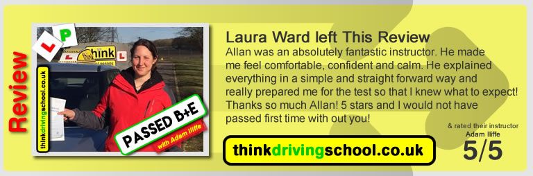 Passed with think driving school in February 2018 and left this review