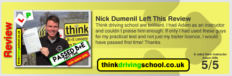 Passed with think driving school in March 2018 and left this 5 star review