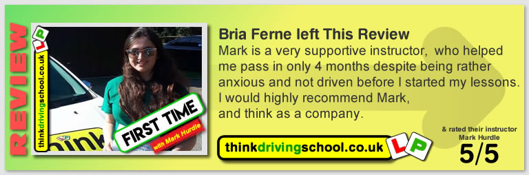 5 Star review of think Driving School Passed with think driving school in April 2018 and left this 5 star review