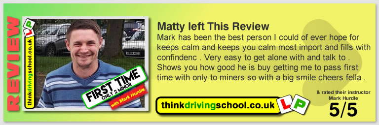 5 Star review of think Driving School Passed with think driving school in April 2018 and left this 5 star review