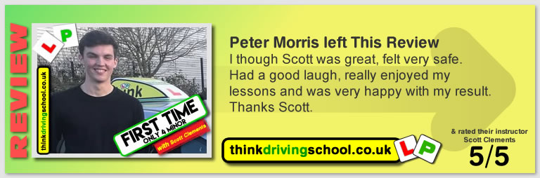 5 Star review of think Driving School Passed with think driving school in May 2018 and left this 5 star review