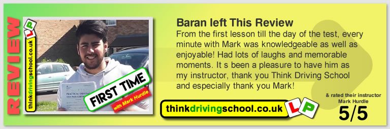 5 Star review of think Driving School Passed with think driving school in May 2018 and left this 5 star review