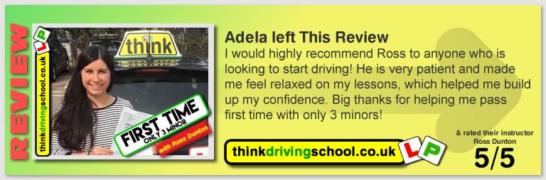 Passed there driving test with Ross Dunton from Woking and Left this awseome 5 star review