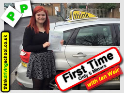 B=E First time passed with driving instructor ian weir and left this awesome review of think driving school 
