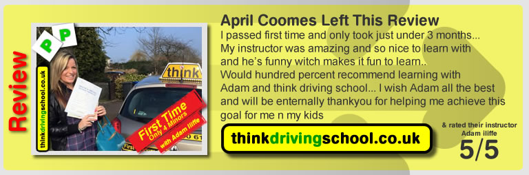 Passed with think driving school in March 2015