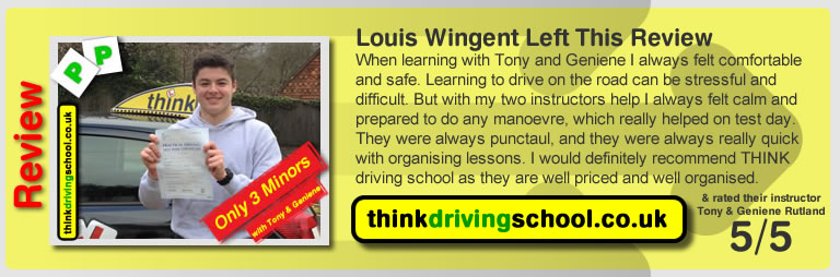 Passed with think driving school in March 2015