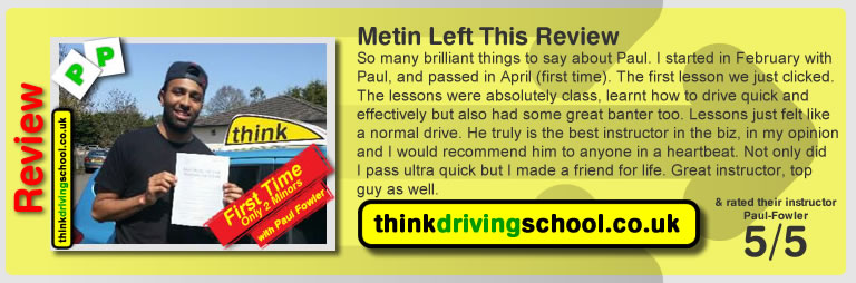 driving lessons Harrow Paul Fowler think driving school