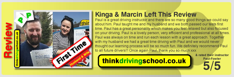 Passed with think driving school in July 2015