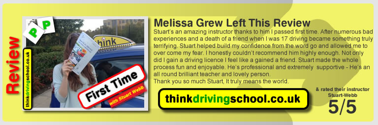 Amy-Jo left this awesome review of driving instructor stuart webb