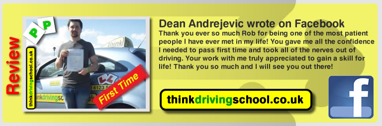 Passed with think driving school in august 2014