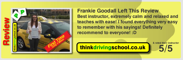 Donna Simmonds left this awesome review of tim price-bowen at think driving school
