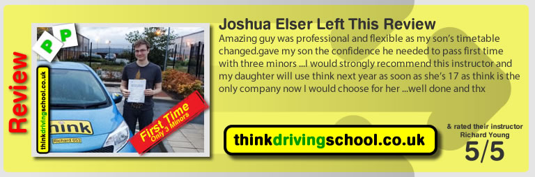Joshua Elser passed with richard young from Farnham driving school