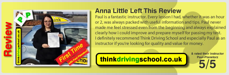 Passed with think driving school in February 2015