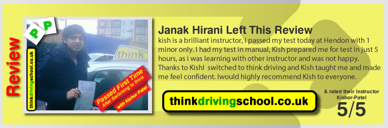 Passed with think driving school in February 2015