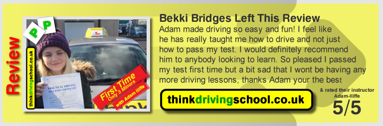 Passed with think driving school in February 2015